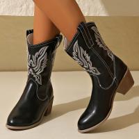 Botas Occidentales Bordadas 2024 Para Mujer Talla Grande 43 Punta Puntiaguda Botines De Otoño Estilo Cowboy Con Plataforma Cierre SLIP-ON Material De Suela RUBBER - details 13