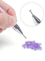 Set De Manicura 2Pcs Con Plumas Diamantadas Y Pinzas De Acero Inoxidable Herramientas Para Arte De Uñas Y Pestañas - details 4