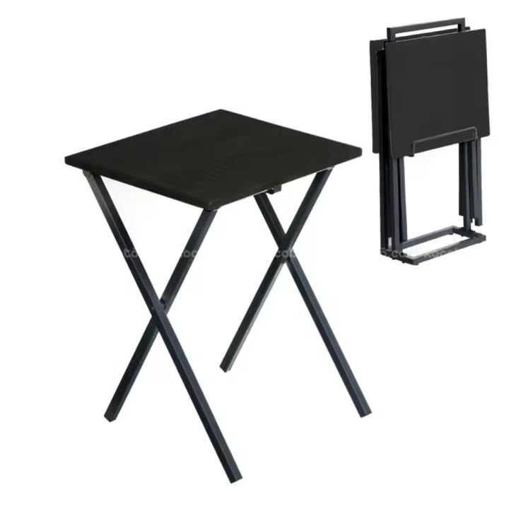 XOCOTŌ® Set de 2 mesas plegables con soporte  Pack 2 mesas plegables 40 x 33.5 x 51cm con soporte metálico  Color blanco, negro o nórdico - XOCOTO · Tu Hogar, Cleverly Simple - 1