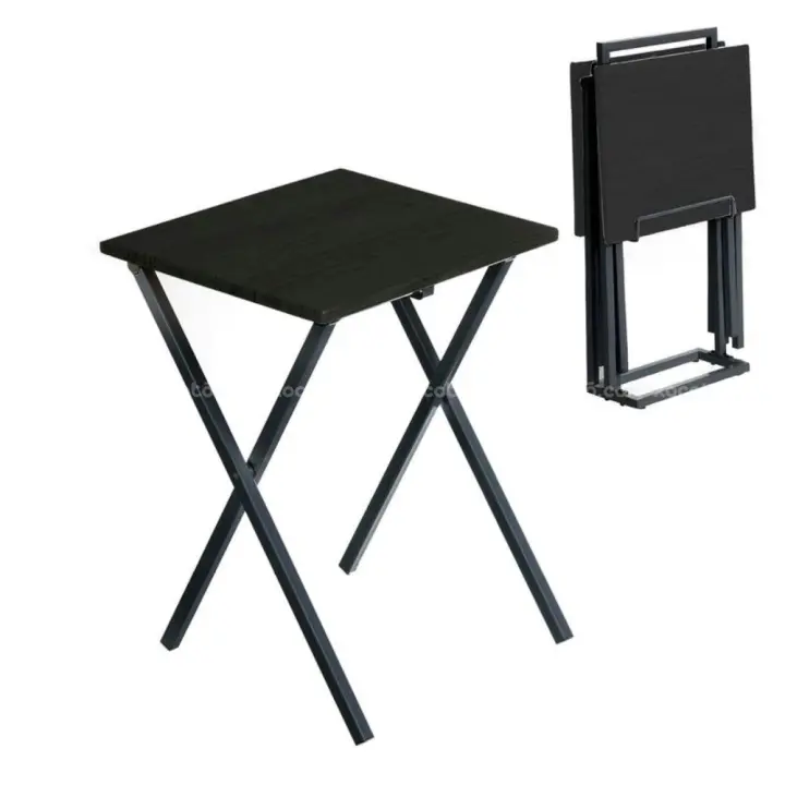 XOCOTŌ® Set de 2 mesas plegables con soporte  Pack 2 mesas plegables 40 x 33.5 x 51cm con soporte metálico  Color blanco, negro o nórdico - XOCOTO · Tu Hogar, Cleverly Simple - 1