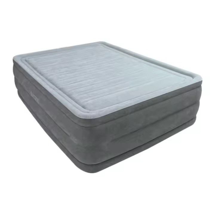 Colchón Hinchable Intex Dura-Beam Deluxe Comfort-Plush Gris 56x152x203 Cm con Bomba Eléctrica y Fibra de Poliéster - 1