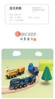 Juego De Tren Eléctrico Interactivo Para Niños Con Trazado Magnético Y Carriles De Acero Fundido Set De Diversión En Madera - details 1