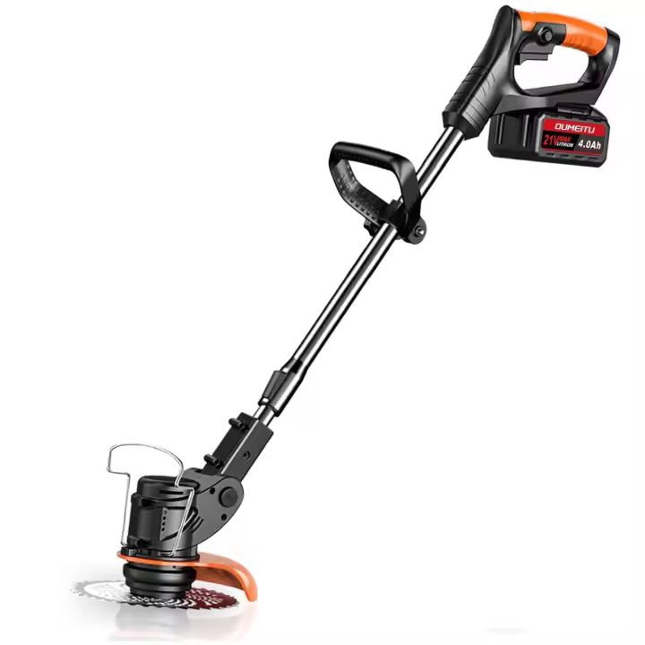 Corta Césped - Desbrozadora a Batería 2 en 1 con 2 Baterías 4.0Ah y Cargador Rápido – Cortabordes Eléctrico Inalámbrico Ligero y Potente 18.000 RPM, Altura y Cabezal Ajustables, con 3 Tipos de Cuchillas para Césped, Maleza y Jardín - 1