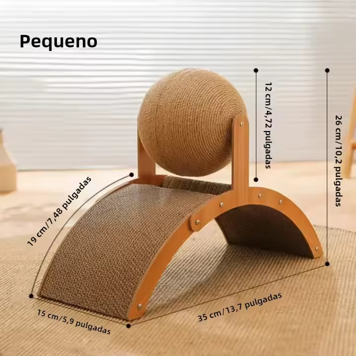 Juguete Para Gato Vertical Arco De Uñas Resistente Al Desgaste Y No Esmerilante Divertido Juguete Para Perros Y Gatos Hecho De Madera De Pino - 1
