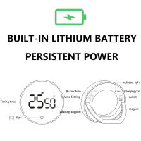 Temporizador De Cocina Digital LED Recargable Por USB Con Recordatorio De Horneado Y Volumen Ajustable Trípode Magnético Para La Cocina - details 6