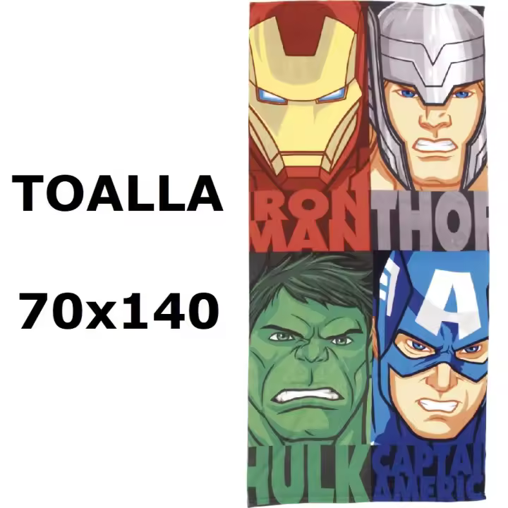 Toalla de playa Marvel avengers,Toalla de baño,MICROFIBRA 100% POLYESTER,MEDIDAS 70x140cm,cm,fespu - 1