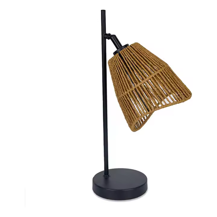 Lámpara de Sobremesa 46cm Tulipa de Cuerda Cilindro Natural - Metal y Cuerda - Presume de Casa - 1