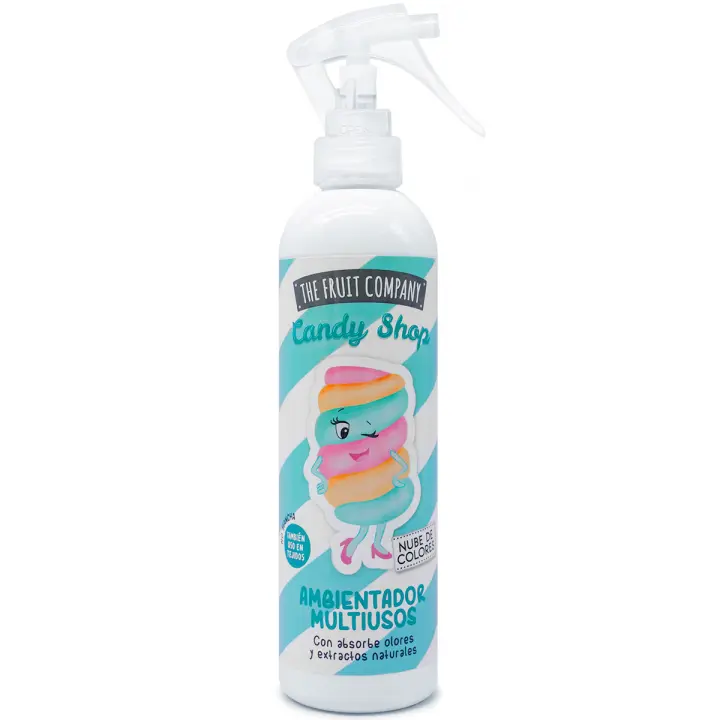 The Fruit Company Spray Ambientador NUBE DE COLORES Aroma Multiusos 200ml Absorbe Olores Extractos Naturales Candy Edition - 1