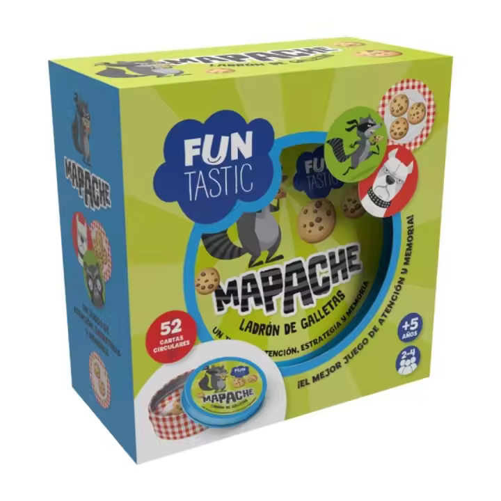 IMAGILAND - JUEGO DE CARTAS REDONDAS MAPACHE CON CAJA, FUJ009, TIENDA CON LICENCIA OFICIAL - 1