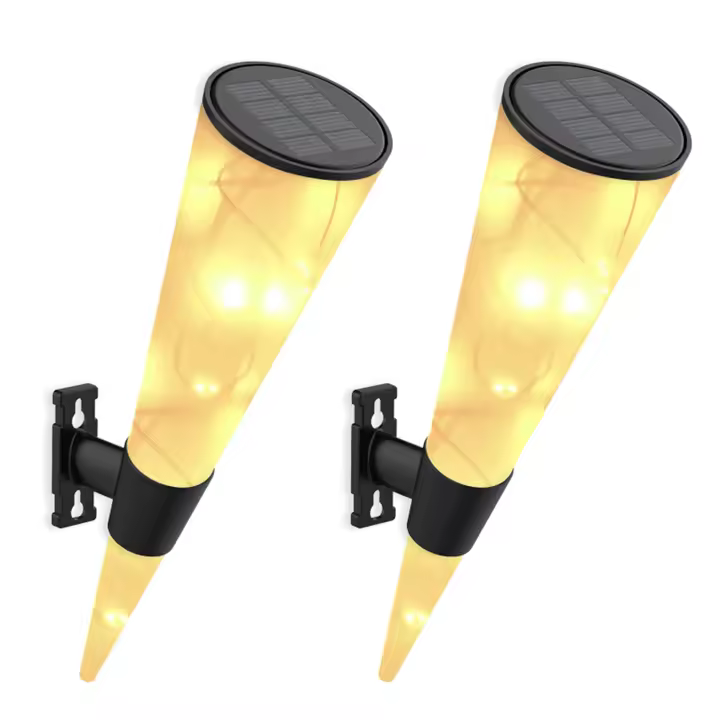 2 Sets lámpara solar en el Aire Libre impermeable inalámbrico de la Decoración Luz Blanca Cálida del Jardín - 1