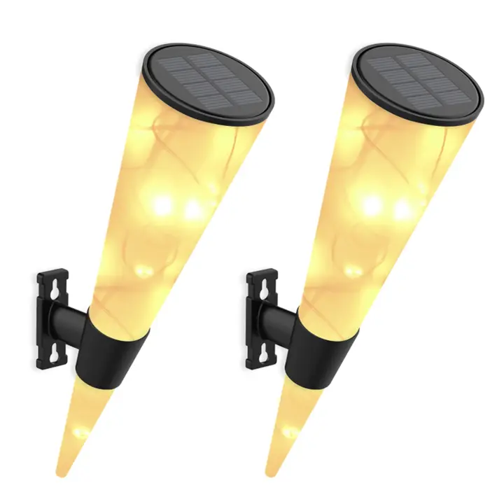 2 Sets lámpara solar en el Aire Libre impermeable inalámbrico de la Decoración Luz Blanca Cálida del Jardín - 1