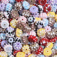 5Pcs Acrylic Redondas Para Pastel round Beads Pintadas a Mano Accesorios Para DIY Bracelete Cadena De Teléfono Joyería - details 2