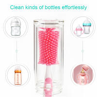 Cepillo De Botella De Silicona 2 En 1 Limpia Botellas Y Tetinas Para Alimentos Set De Limpieza Para Botellas De Cuello Estrecho - details 3