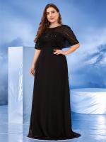 Vestido De Noche Elegante De Talla Grande Con Encaje Y Hombros Descubiertos Vestido De Boda De Seda Negra Mermaid Para Mujer Fiesta Maxi Prom - details 3