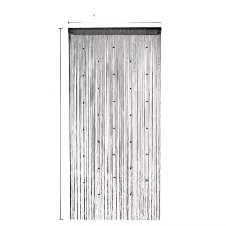 Cortina De Ventana De 100*200cm Con Borlas De Cristal Y Cadena Brillante Para Decoración De Habitaciones Y Puertas Estilo Clásico Material Poliéster - 1