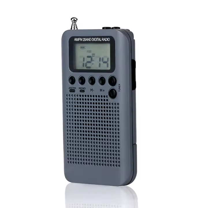 Radio HRD-104 estéreo AM/FM portátil con pantalla LCD de 1,3 pulgadas receptor de 2 banda digital para exteriores con - 1