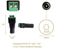 5 Pares De Conectores DC Hembra Y Macho 5.5x2.1mm Adaptadores De Enchufe Para Tiras LED De Un Solo Color Cámara CCTV - details 4