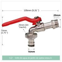 Grifo De Jardín Con Doble Cabeza De Latón 1 Entrada 2 Salidas Conector De Agua Para Balcones Y Jardines Resistente a La Presión ≥850 kPa - details 6