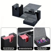 Caja De Naipes Con Caja De Dados Capacidad Para 200 Cartas Dobladas PU Cuero Caja De Colección Para Juegos De Naipes Magic - details 5