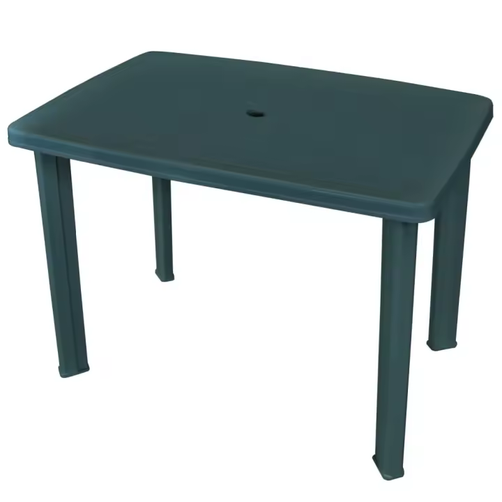 vidaXL Mesa de jardín de plástico blanca 101x68x72 cm en color Blanco/Antracita/Verde | estructura resistente ideal para salón dormitorio o estudio - 1