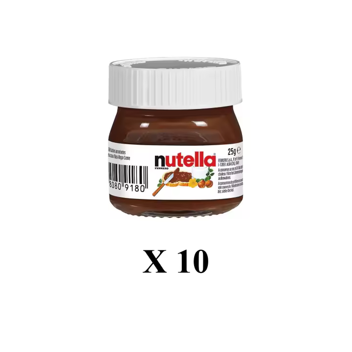 Nutella Mini Tarro 25 g Crema de Avellana Ideal para Comuniones Bodas Cumpleaños fiestas infantiles Candy Bar Regalos Personalizados detalles para invitados de boda comuniones bautizos cumpleaños - 1
