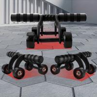 Rueda De Ejercicio Abdominal 1pc Con Cuatro Ruedas Para Estabilidad Equipo De Gimnasio Para El Hogar Fortalecimiento Del Core Y Acondicionamiento De Los Muslos - details 0