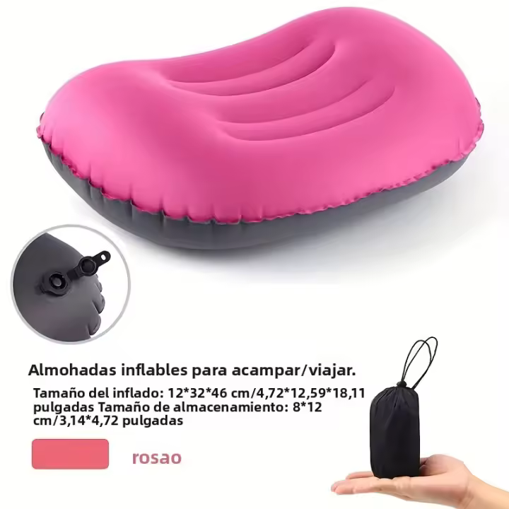 Almohada De Camping Ultraligera Inflable Para Soporte De Cuello Y Lumbar Mejora Almohada De Buceo Rectangular Poliéster/Celulosa 300TC Relleno De Poliéster - 1