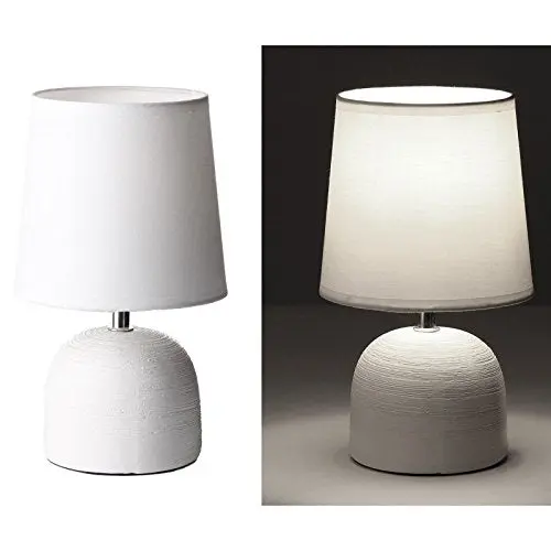 Lámpara de mesa moderna blanco cerámica 16 x 16 x 27,50 cm-DAMDAM GO - 1