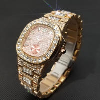 Reloj De Pulsera De Cuarzo Para Hombre MISSFOX Clásico Lujo Con Diamantes Full En Plata Acero Inoxidable Resistente Al Agua Y Shock - details 16