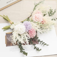 Bouquet De Flores Artificiales De Seda 40CM Eucalipto Y Dandelion Decoración Para Hogar Mesa Bodas Y Fiestas Ornamentos De Alta Calidad - details 1