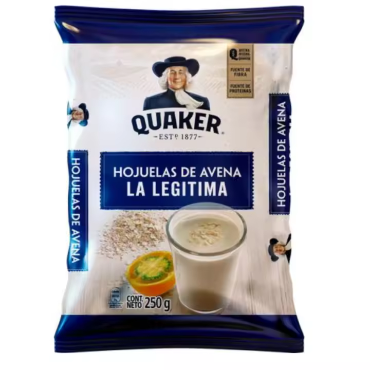 Avena Quaker 250g - Cereal de Avena para un Desayuno Saludable y Nutritivo - Alimentos y Bebidas - 1
