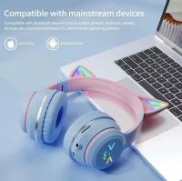 Auriculares Bluetooth Inalámbricos para Niños con Orejas de Gato y Luz LED, Larga Duración de Batería, Sonido Estéreo, Micrófono y Diadema Ajustable, Cascos Plegables con Tarjeta TF y Jack 3.5mm, Ideal para Regalo de Cumpleaños y Navidad - details 2