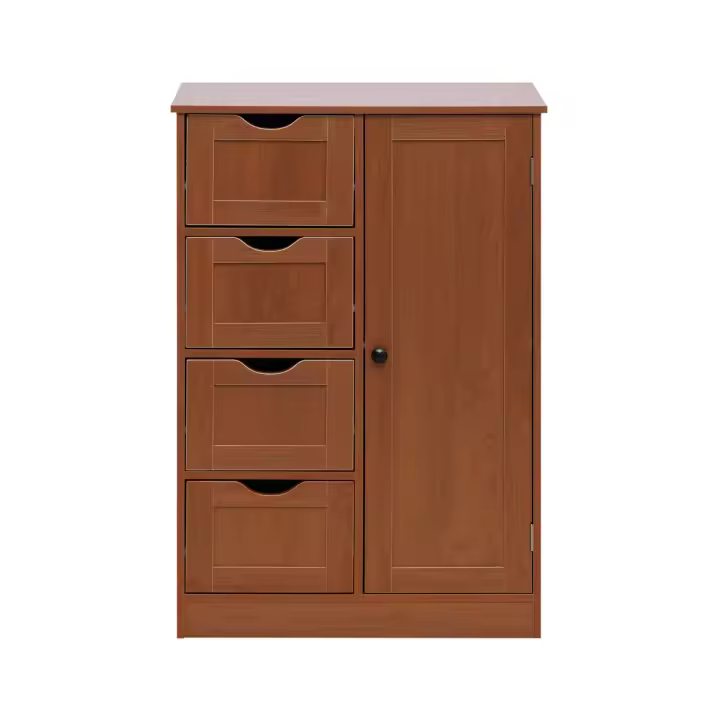 Rebecca Armarario de baño 4 muebles 1 Puerta en Madera Marron Armarario Moderno de pie - 1