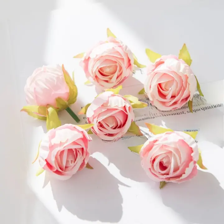 Flores Artificiales De Seda Rosa Para Boda Corona De Navidad Decoración De Hogar DIY Scrapbooking Regalos Venta Caliente - 1