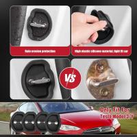 4PCS Cubierta De Latch De Puerta De Coche En Silicona Para Tesla Model 3 Model Y 2017-2024 Accesorios De Protección Para Cerraduras De Puertas De Coche Reducción De Ruido - details 5