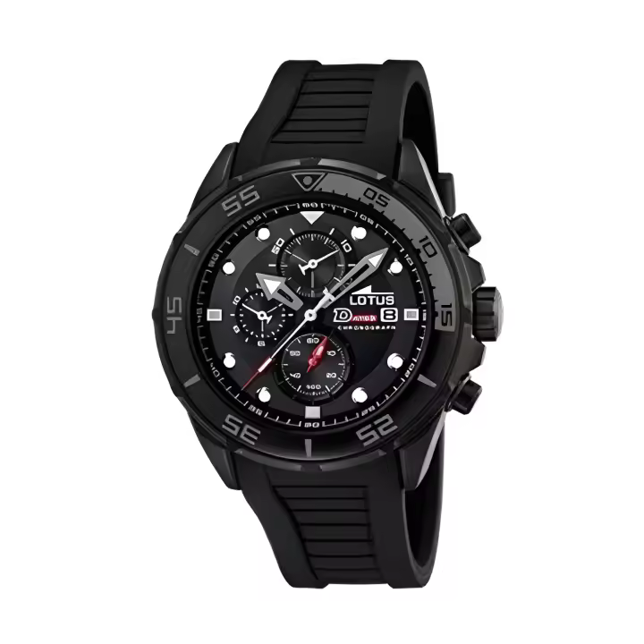 Reloj Lotus Chrono 15678/3 para Hombre con Esfera Negra - Reloj de Cuarzo - Reloj de Caballero - 1