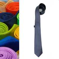 Ociodual Corbata estrecha Gris satinado de moda poliester unisex Tie Necktie Gray Boda - details 3