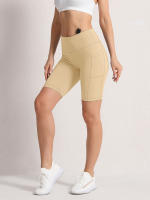 Shorts De Cintura Alta 2XXL Para Mujer En 16 Colores Estilo Fitness Con Bolsillos Y Compresión Ropa Deportiva Casual De Verano Nylon - details 34