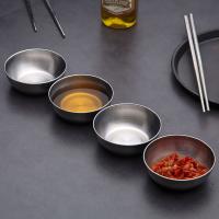 5pcs Platos Pequeños De Acero Inoxidable Para Condimentos Tazas De Salsa Cuencos De Mostaza Platos Lateral Para Sushi Y Vinagre Adecuados Para La Cocina - details 0