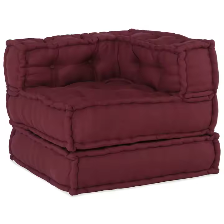 vidaXL Puf modular tela granate 70x70x54 cm - 1