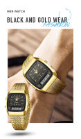 Reloj De Pulsera Deportivo Casual Para Hombre Digital Dual Tiempo Semana Oro 3bar Impermeable Cuarzo Reloj De Mano L1030 - details 7