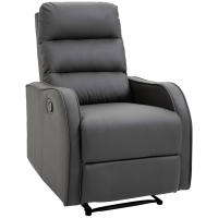 HOMCOM Sillón Relax con Reclinación Manual hasta 160°con Reposapiés Retráctil Esponja de Densidad Tapizado en PU 65x89x100cm - details 0