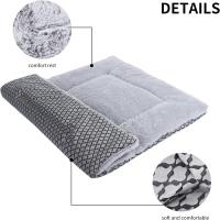 Colchón para perros, colchón para mascotas, manta para perros XZ014 (S(58*40CM), gris felpa corta) - details 2