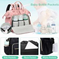 Mochila para mamá, bolso de mano para guardar biberones y pañales, mochila impermeable que se puede colgar en el cochecito de bebé, bolsa de almacenamiento - details 2