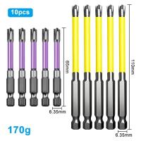 Juego De 10 Destornilladores De Manija Hexagonal Antideslizante Para Electricianos Con Acero Magnético Cruzado 65-110mm Herramienta Específica De Desmontaje - details 6