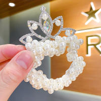 Cinta Elástica De Pelo Con Corona De Perlas Para Niñas Accesorios De Cabello De Moda Para Niños Cuidado Personal Y Belleza - details 0