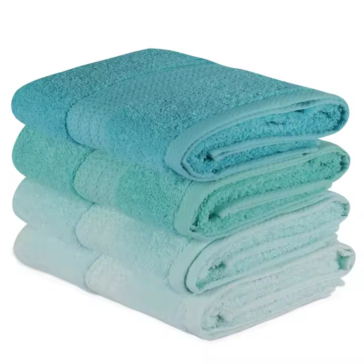 Wellhome Juego de Toallas de Mano 4 Piezas Algodón 500 Gr/m² - Variedad de Colores - Suaves y Absorbentes - 1