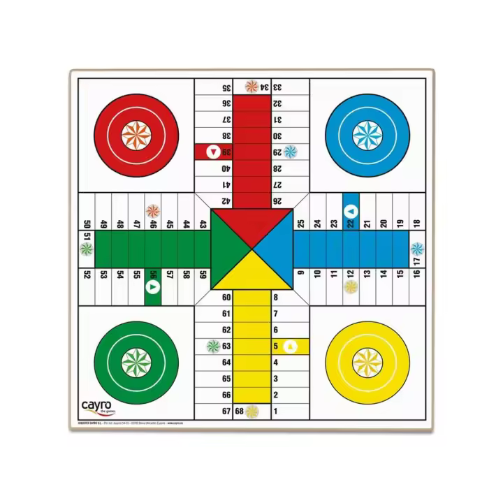 Parchís y Ajedrez Tablero de Madera 40x40 cm. Cayro T-139 Itinerario - 1