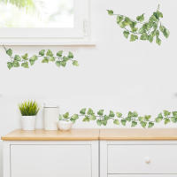 Pegatina De Pared Decorativa Verde Fresco Pequeña Hojas Para Dormitorio Sala De Estar Porche Hogar Autoadhesiva Estilo Pastoral - details 5