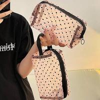 Bolsa De Cosméticos En Forma De Corazón Con Malla Portátil Pouch De Nylon Monedero Organizador De Auriculares Y Labial - details 2